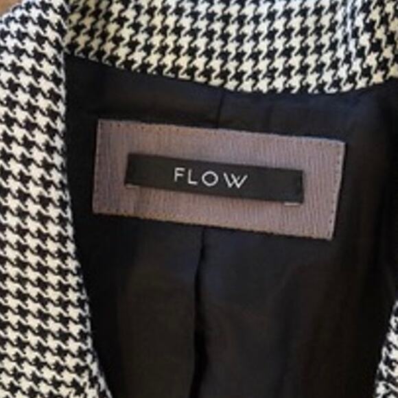 Flow Structured Long Sleeve Collared Houndstooth Blazer Gray Womens Size Medium - Picture 4 of 7